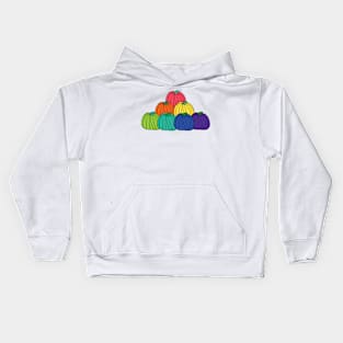 Rainbow Colored Pumpkin Pile Kids Hoodie